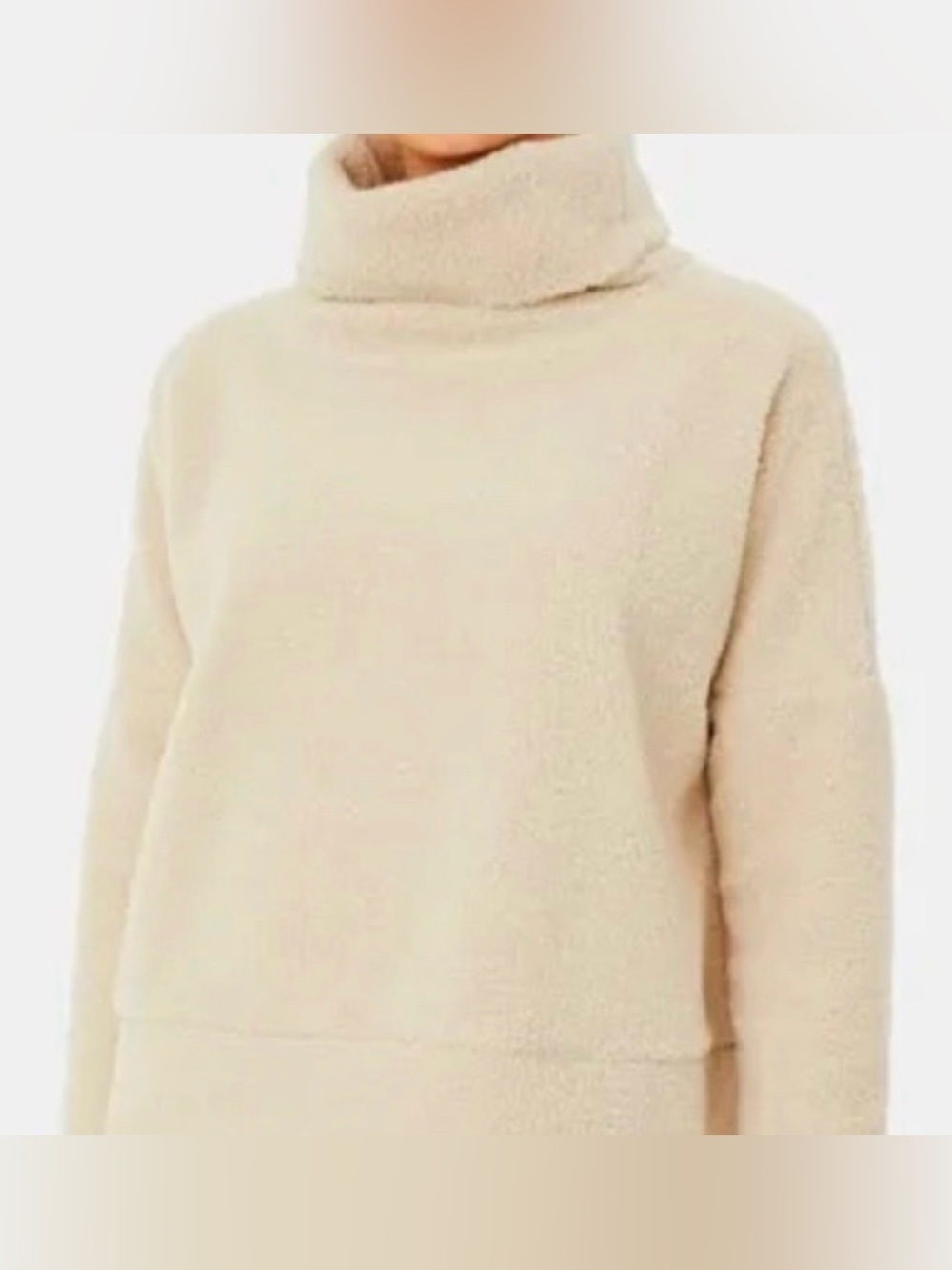 Cozy Cream Tuckernuck Rollins Teddy Fleece Sherpa Pullover Crowl Neck XXL